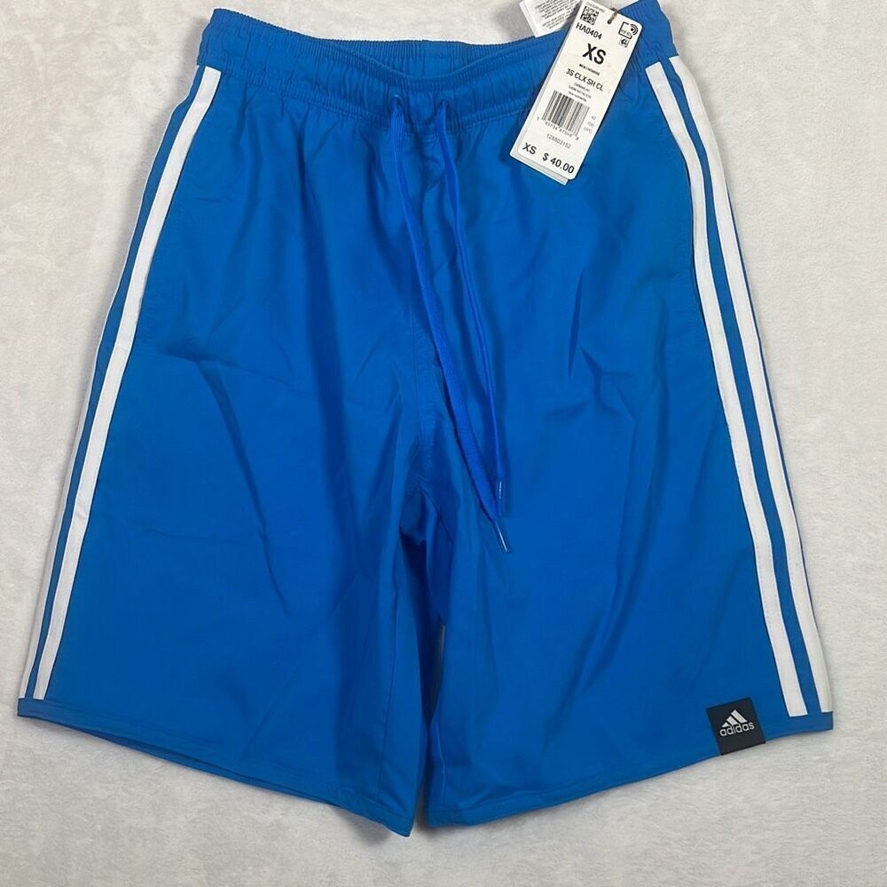 Adidas 3 STRIPES CLASSIC‎ LENGTH SWIM SHORTS HA0404 swim trunks NWT Men X-small